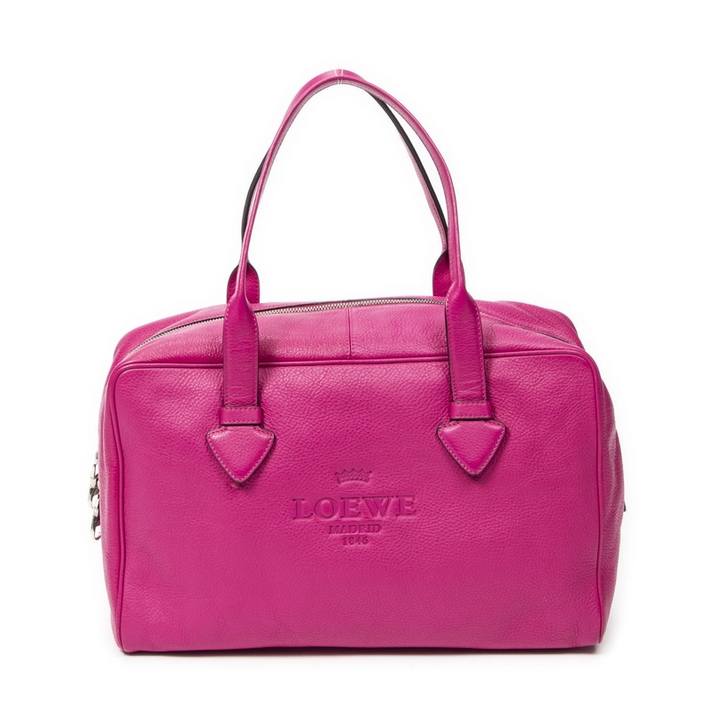 Loewe Bowling Bag Logo Boston fuschsia