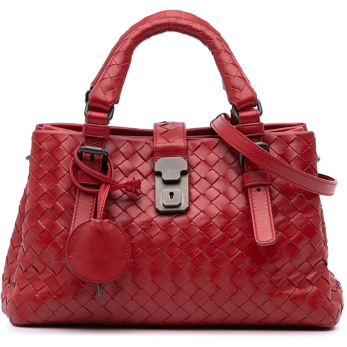 Bottega Veneta Fourre-tout 2012-2024 Mini Nappa Intrecciato Roma Satchel rot