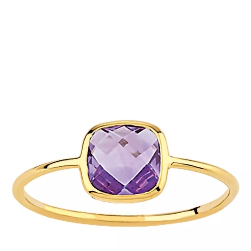 Indygo Chance Ring Purple Amethyst Yellow Gold Solitaire Ring
