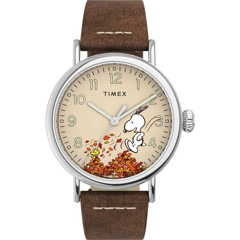 Timex Automatikuhr Analoge Uhr Timex Standard X Peanuts Featuring Sno braun