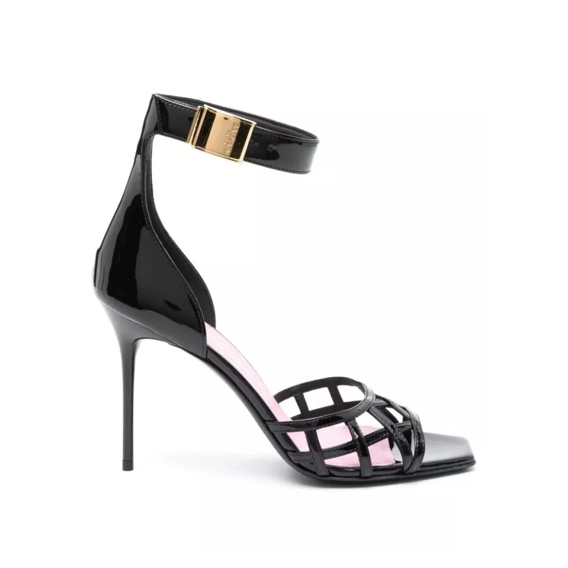 Balmain High Heels Uma Patent Leather Pumps Black(Image 2)