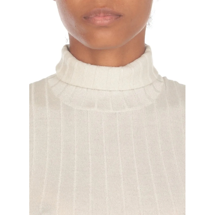 Brunello Cucinelli Ivory Cashmere Sweater White Rollkragenpullover