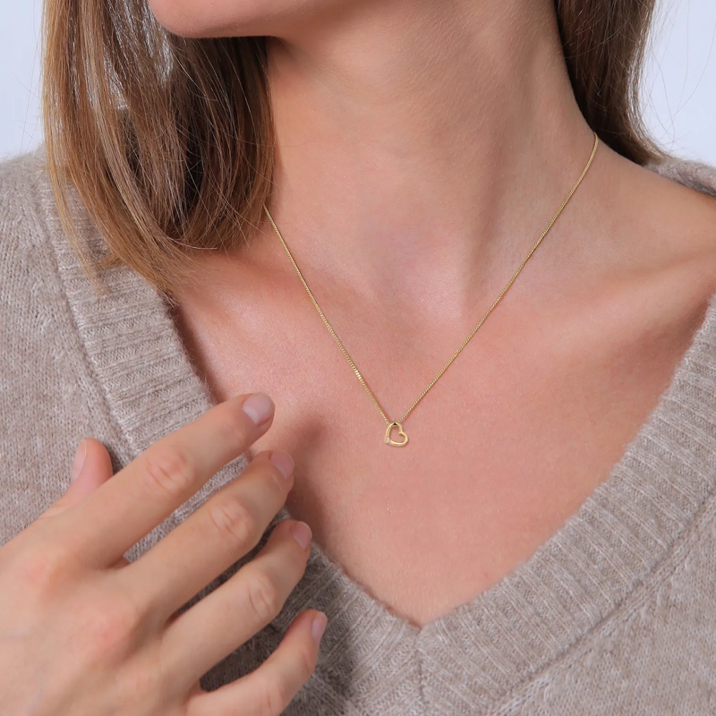 Elli Mittellange Halskette Halskette Herz 925 Sterling Silber, mit Kristallen gold(Image 2)