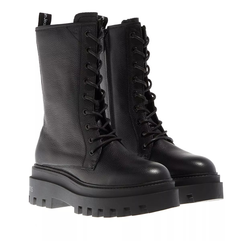Calvin Klein Stiefel Flatform Mid Laceup Boot Black