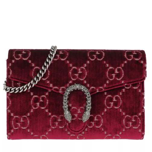Gucci Dionysus GG Mini Chain Wallet Velvet Red/Black Crossbody Bag