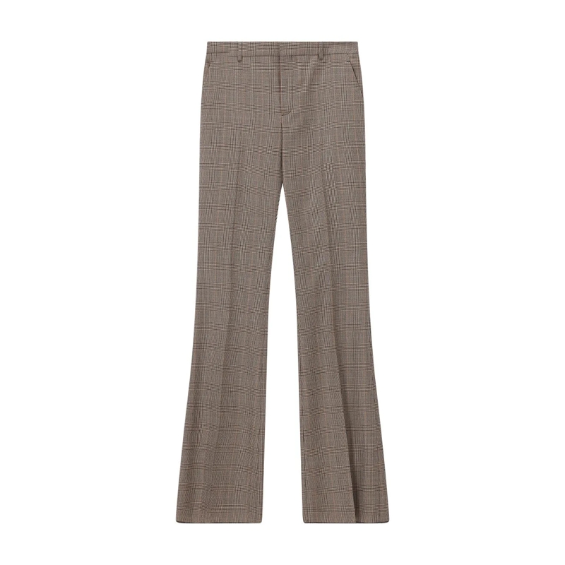 Saint Laurent Pantalon Ausgestellte Hose aus Wolle braun