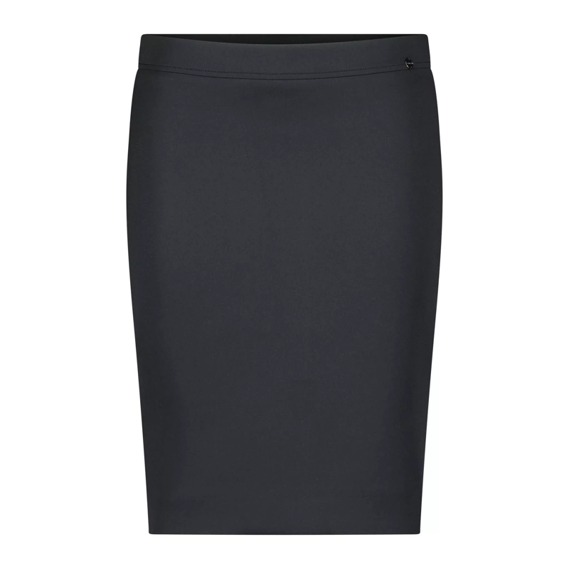 Marc Cain Jupe midi Rock aus Stretchjersey Schwarz