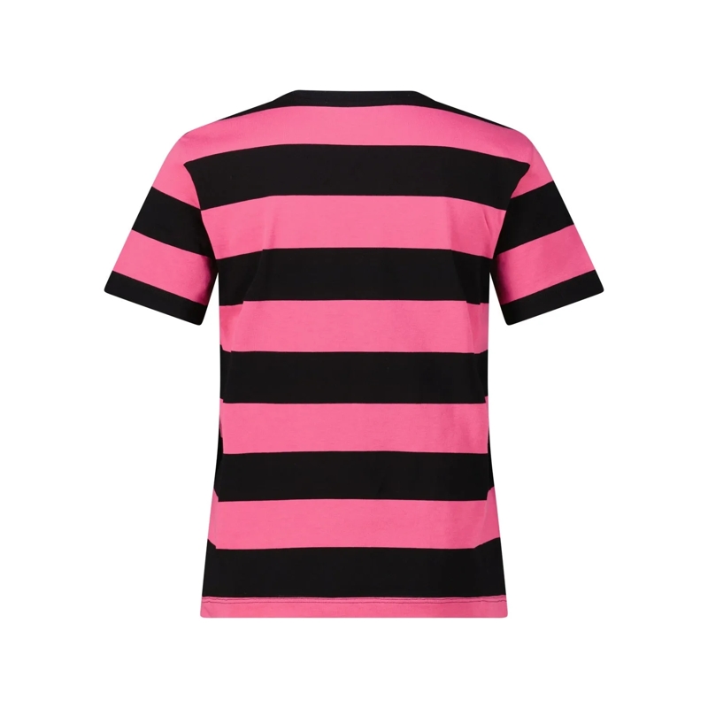 MSGM T-Shirt Gestreiftes T-Shirt mit Logo pink(Image 4)