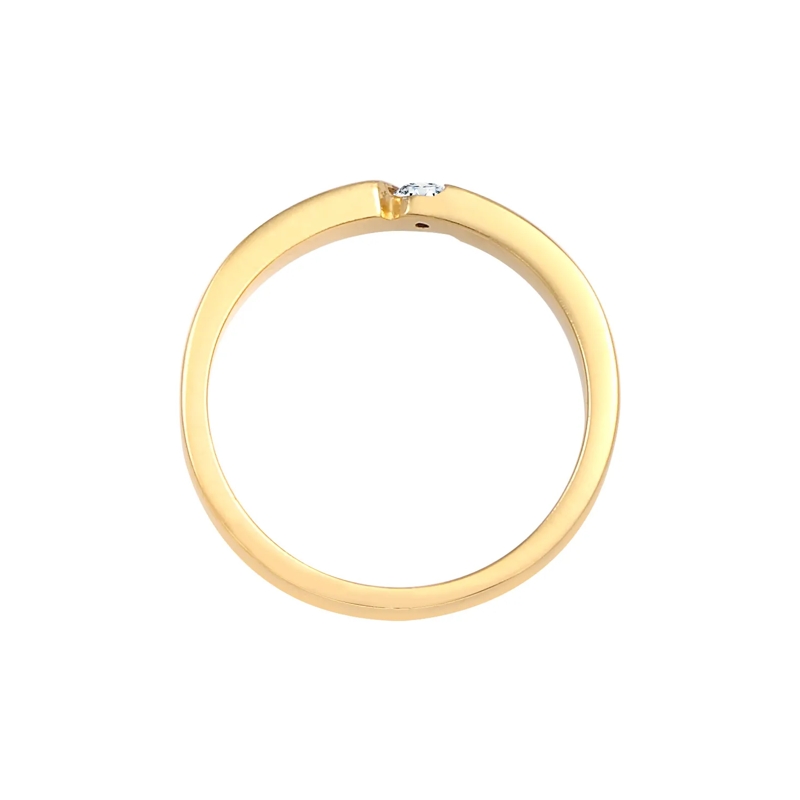 Elli Diamantring Ring Verlobungsring Diamant (0.06 ct.) 925 Silber gold(Image 3)
