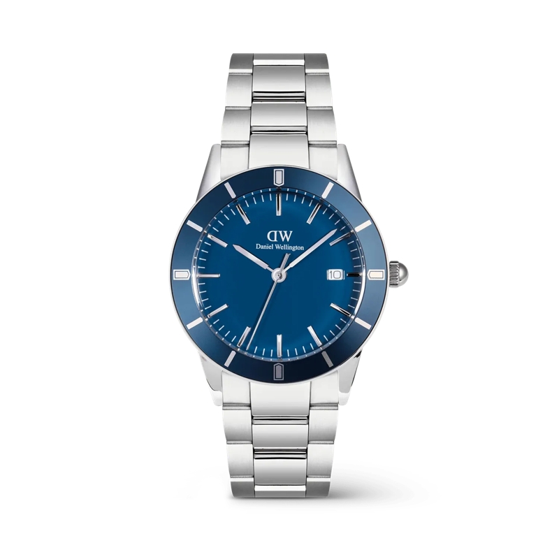 Daniel Wellington Chronograph Iconic Paradigma Blu Arctic Enamel Uhr Silber