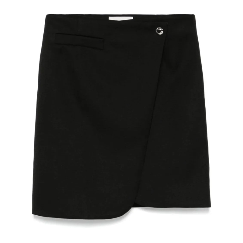 Coperni Minirock Asymmetric Wraparound Skirt Black