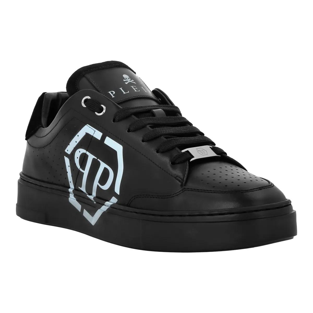 Philipp Plein Low-Top Sneaker - Lo-Top Turnschuhe Hexagon - Gr. 46 (EU) - in Schwarz - für Herren