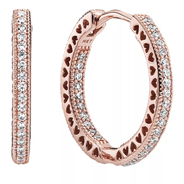 Pandora pavé 2025 bead hoop earrings