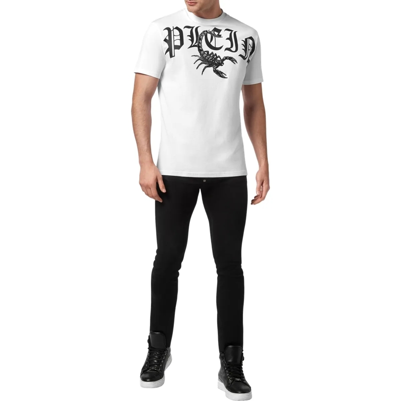 Philipp Plein T-Shirt T-Shirt Scorpion Mit Schmucksteinen weiss(Image 5)