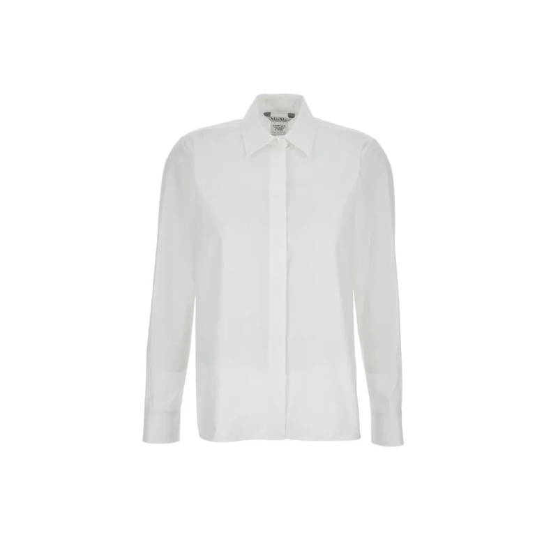 Max Mara Overhemd Structured Cotton Poplin Shirt White