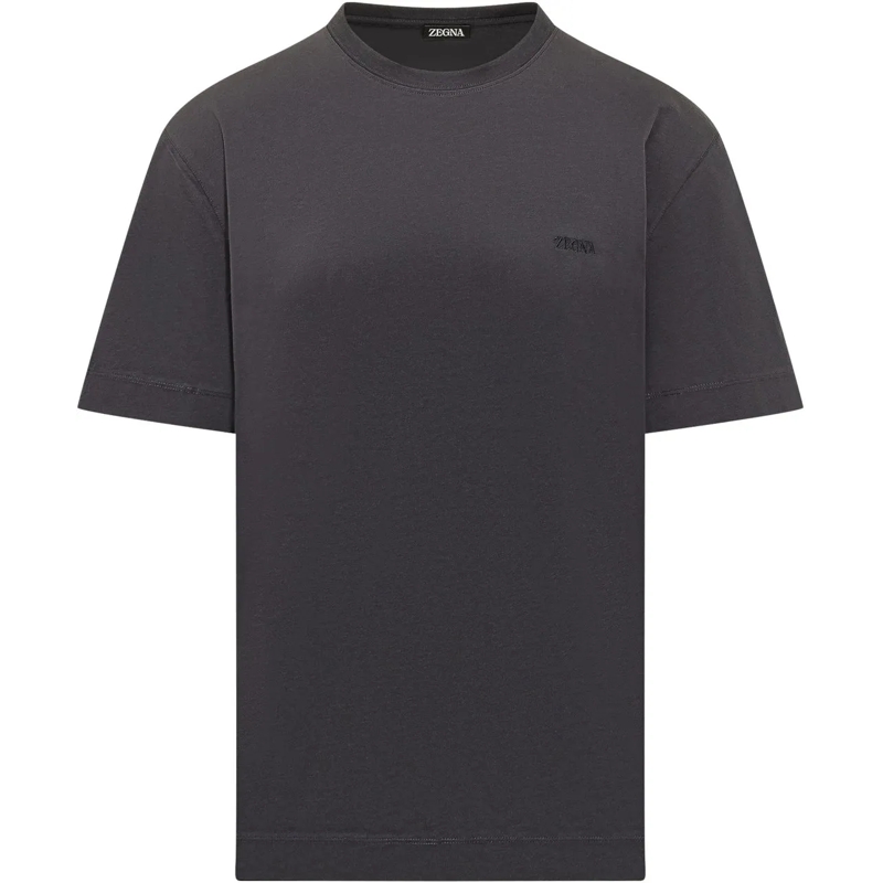 Zegna T-shirt T-Shirt Con Girocollo Essenziale dunkelgrau