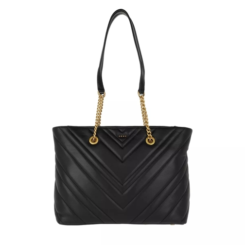 DKNY Vivian Medium Tote Black Gold Rymlig shoppingväska