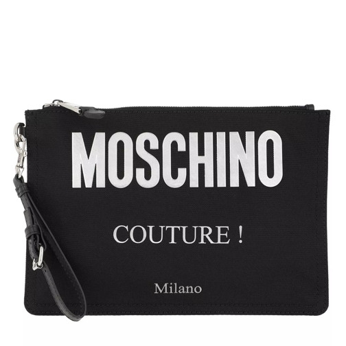 Moschino Logo Clutch Fantasy Print Black Borsetta wristlet