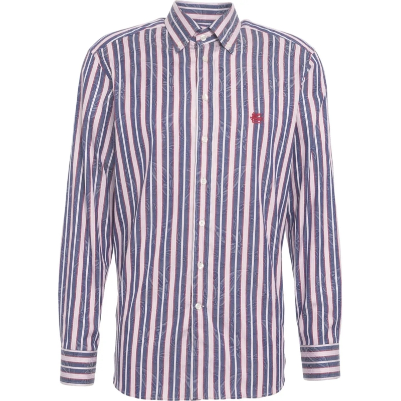 Etro T-shirt Striped shirt with logo embroidery mehrfarbig