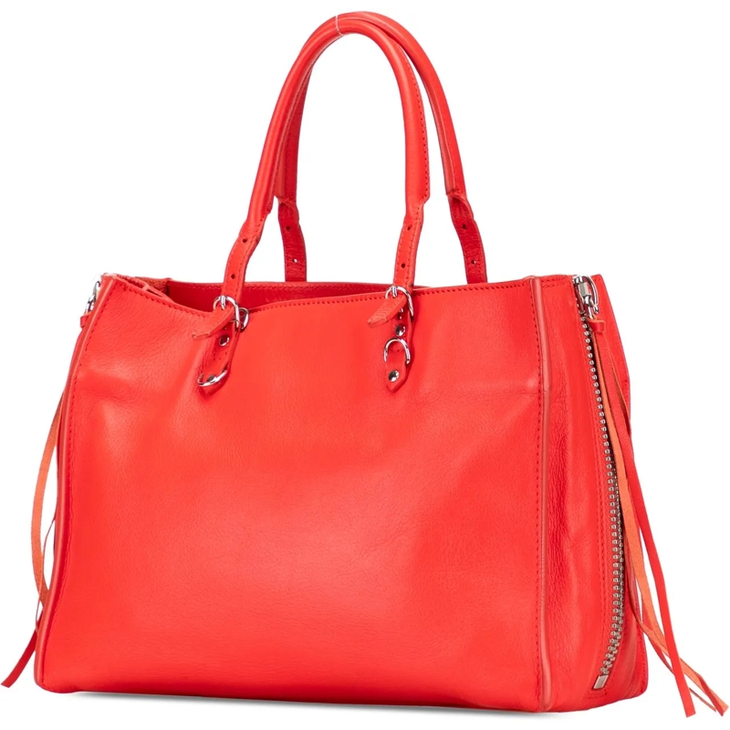 Balenciaga Schultertasche Mini Leather Papier A6 Zip Around Satchel rot