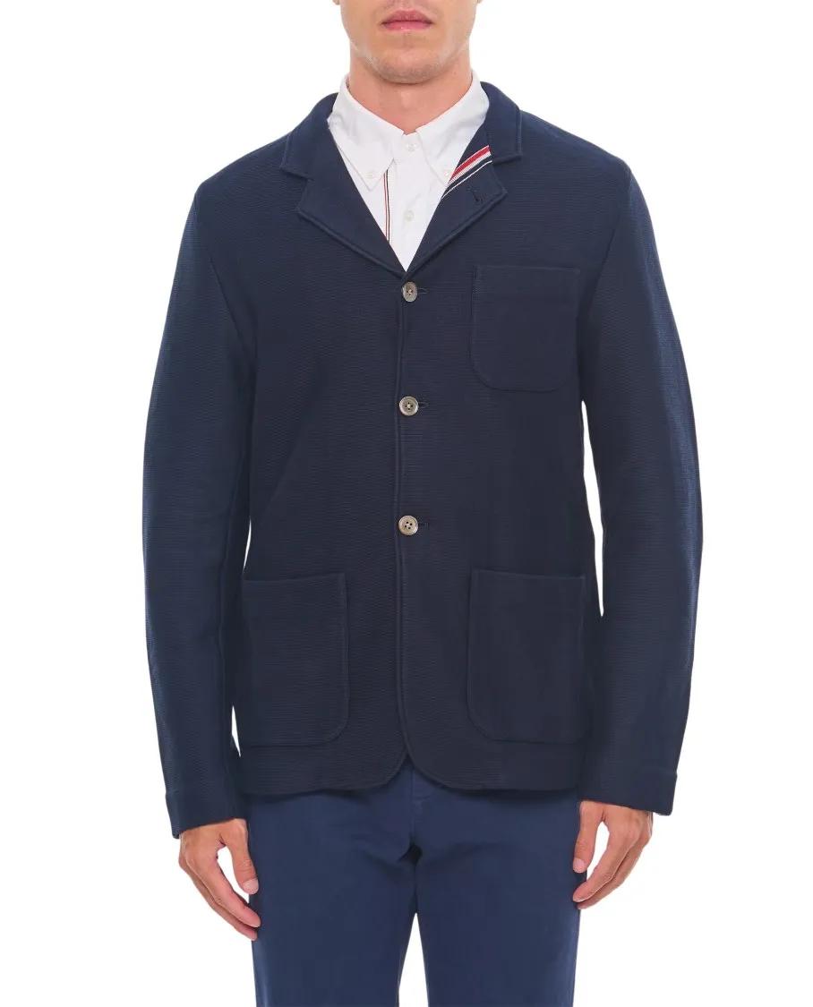 Thumbnail - Thom Browne - Sack Knit Jacket - Größe 3 - blau
