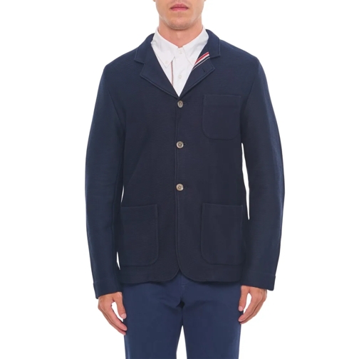 Thom Browne Cardigan Sack Knit Jacket Blue