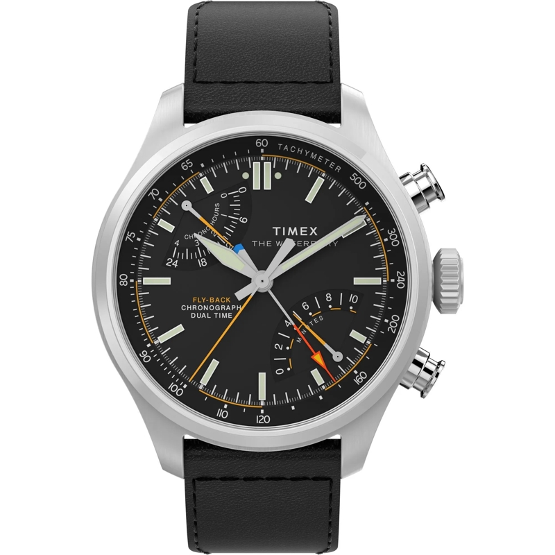 Timex Quarzuhr Quarz-Analoguhr Waterbury Ace Fly-Back Chronograph schwarz