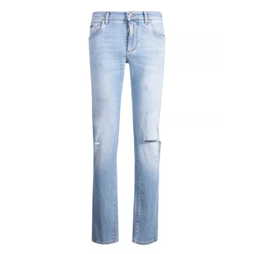 Dolce&Gabbana Skinny-Cut Cotton Jeans Blue Magere Been Jeans