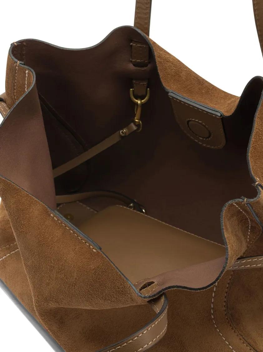 Thumbnail - Gianni Chiarini Shopper & Totes - Medium Brown Suede Shoulder Bag With Drawstring De - Gr. unisize - in Braun - für Dame...