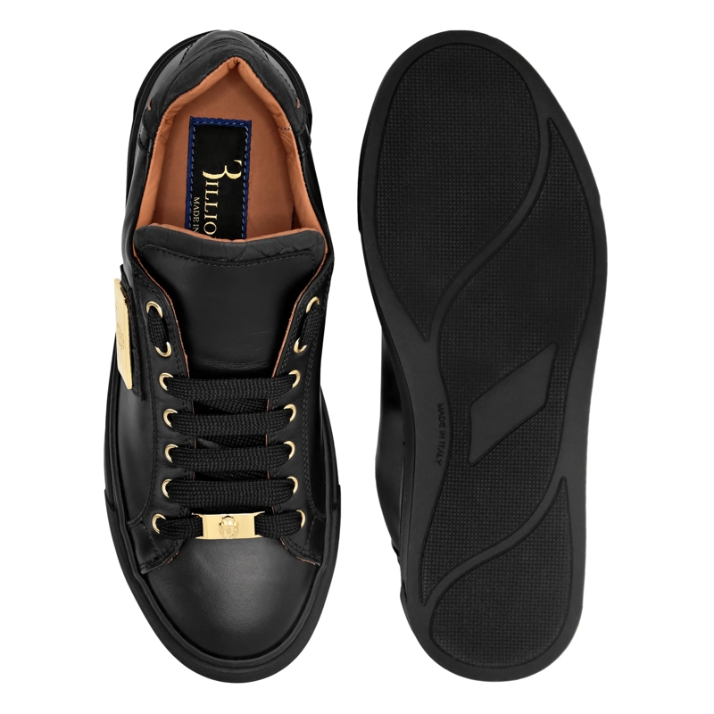 BILLIONAIRE Low-Top-Sneaker Low-Top Turnschuhe Crocco Print schwarz(Image 2)