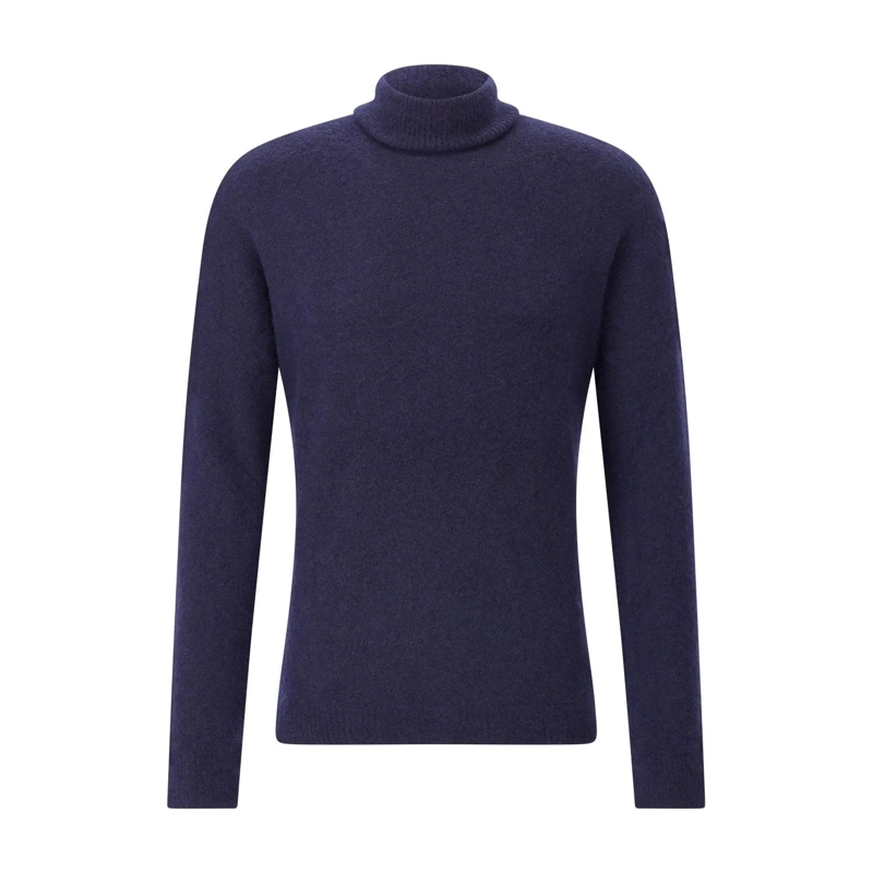 Roberto Collina Pullover Rollkragenpullover aus Kaschmir-Mix Dunkelblau