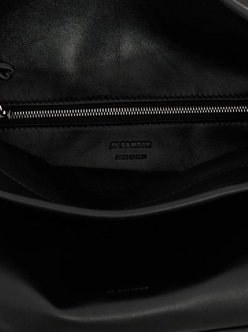 Jil Sander Hobo bags 'Rollup' Small Handbag in zwart