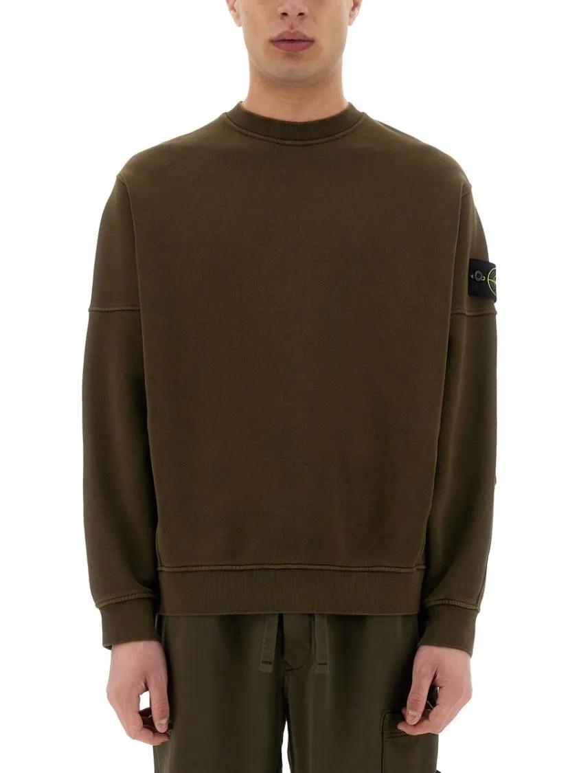 Thumbnail - Stone Island - Organic Cotton Sweatshirt - Größe L - braun
