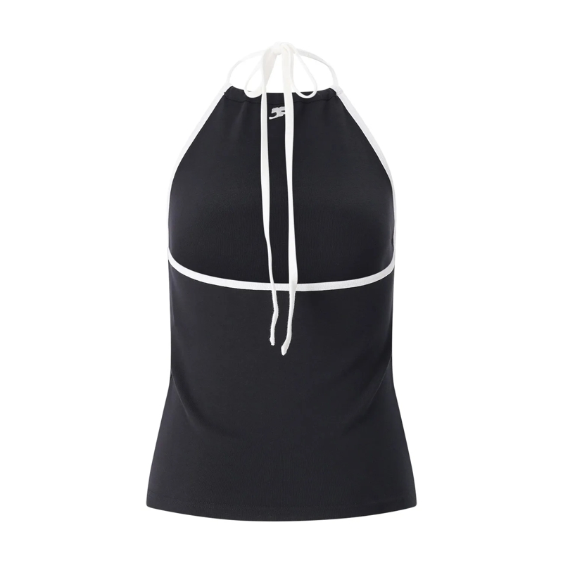 Courrèges Top Neckholder Top mit Logo schwarz(Image 3)