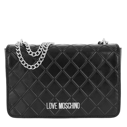 Love Moschino Quilted Embossed Crossbody Bag Metallic Nero Crossbody Bag