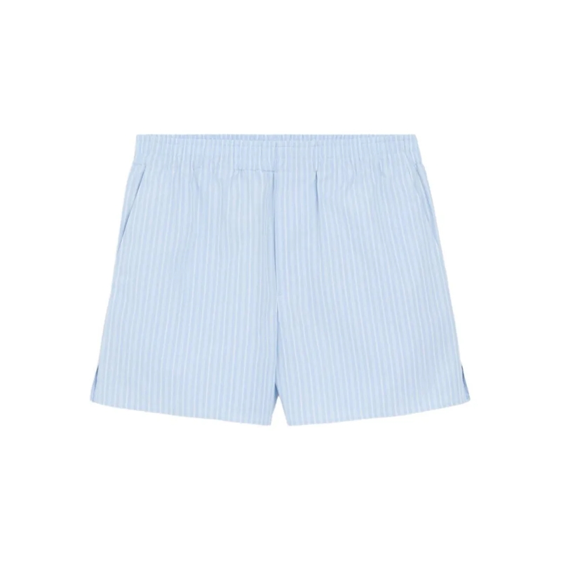 AMI Paris Legere Shorts Light Blue Striped Shorts Blue