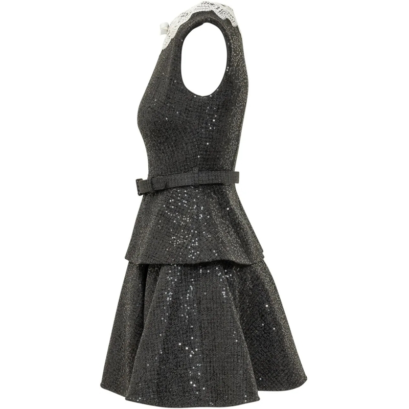 Self Portrait Minikleid Mini Abito con Colletto Ricamato schwarz(Image 3)