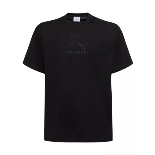 Burberry Cotton T-Shirt With Frontal Logo Embroidery Black 