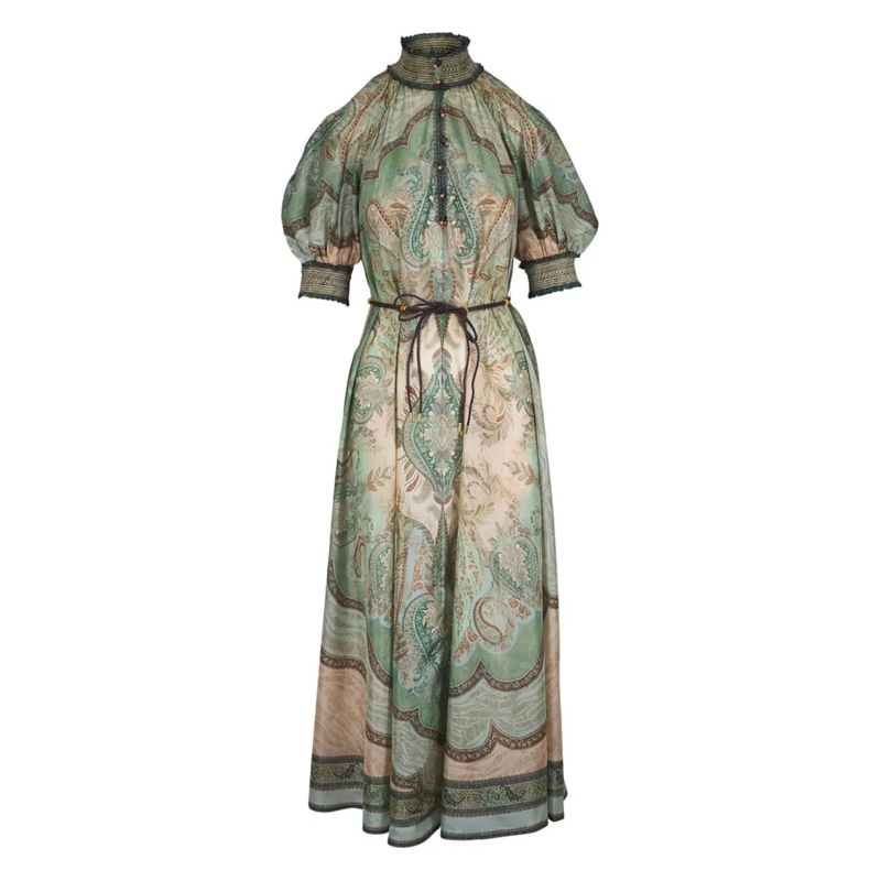 Zimmermann Midi-jurk Paisley Patterned Silk Midi Dress Multicolor