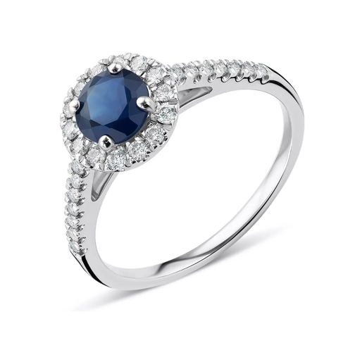 DIAMADA 18K Diamond and Sapphire Ring White Gold Diamantring
