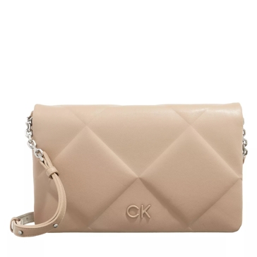 Calvin Klein Lock Leather Metallic Silver Crossbody Bag