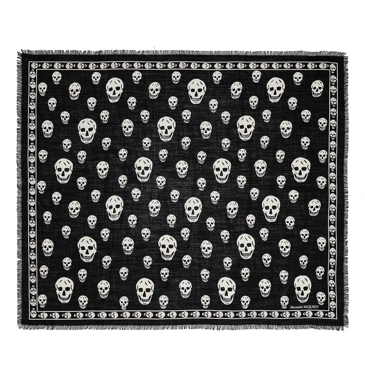 Alexander McQueen Tücher & Schals - Scarf Skull Print - Gr. unisize - in Creme - für Damen