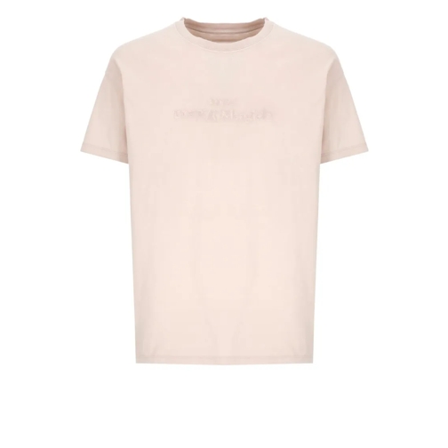 Maison Margiela T-Shirts Pink Cotton T-Shirt With  Logo Pink