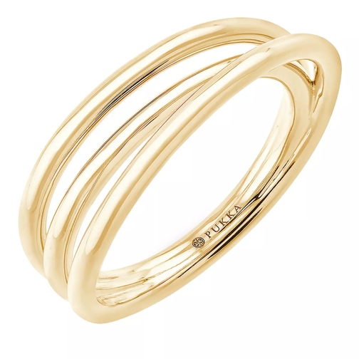 Pukka Berlin Braid Spring Ring Yellow Gold Ring med sammanlänkande delar