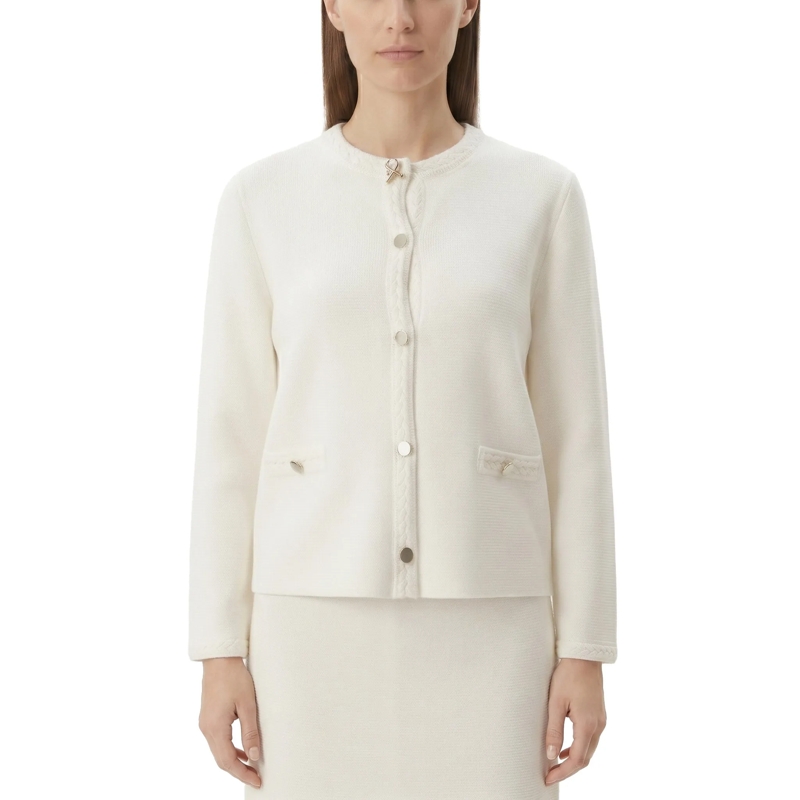 Fabiana Filippi Strickjacke Strickjacke aus Merinowolle weiß(Image 2)