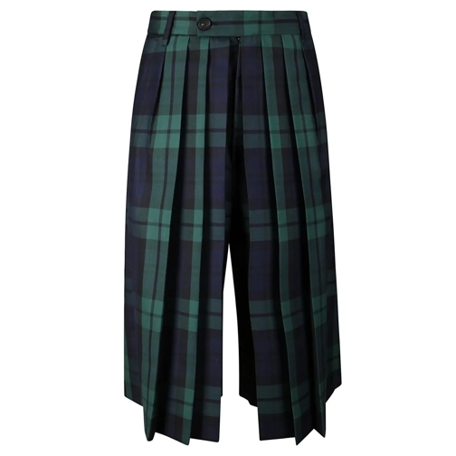 Setchu  Tartan Pleated Trousers With Drawstring Multicolor