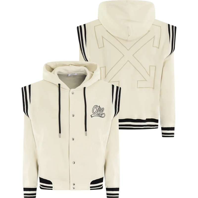 Off-White Slim-Fit-Jeans Heren Off Fleece Varsity Hoodie weiß