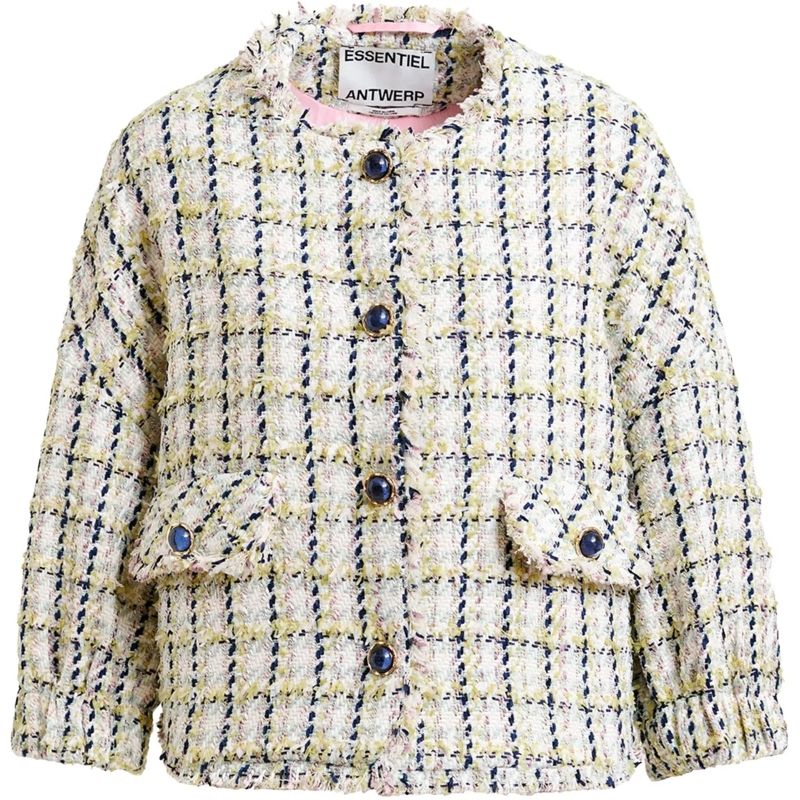Essentiel Antwerp Trenchcoat Essentiel Antwerp Boxy Cropped Jacket Jackets Lich grün