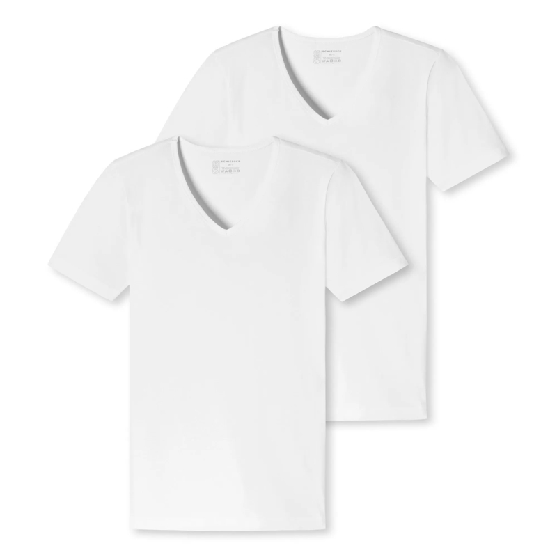 SCHIESSER Hemd 2PACK T-shirt 2er Pack weiss