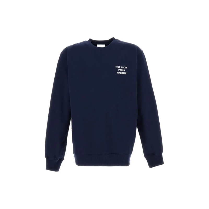 Drôle De Monsieur  Slogan Crewneck Sweatshirt Blue